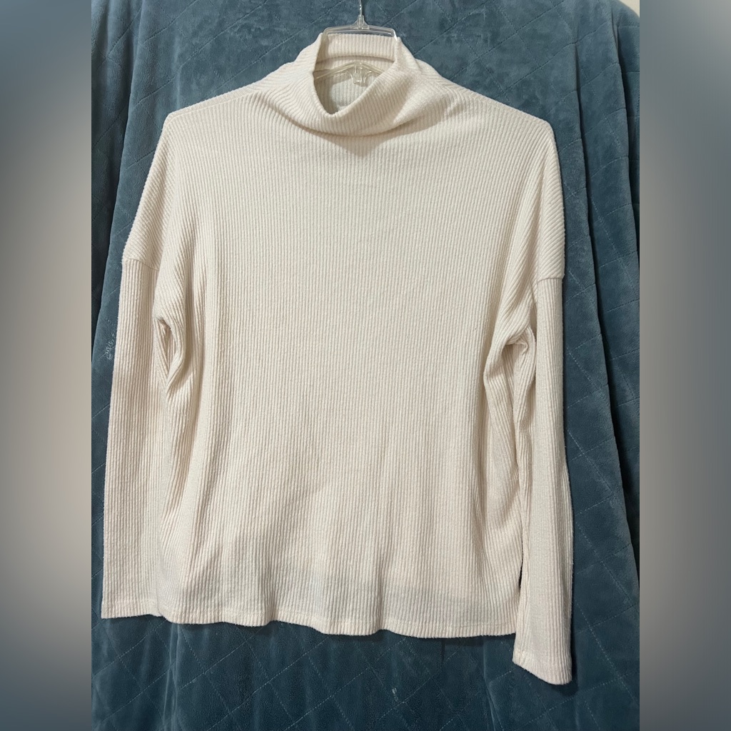 Women's A New Day Cream Colored Long Sleeve Turtle Neck Blouse Size Medium